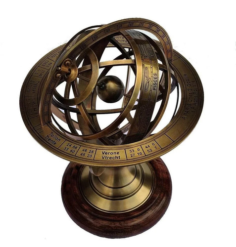Brass armillary sphere - brass, 11"