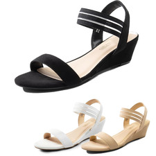 Women Low Wedge Heel Open Toe