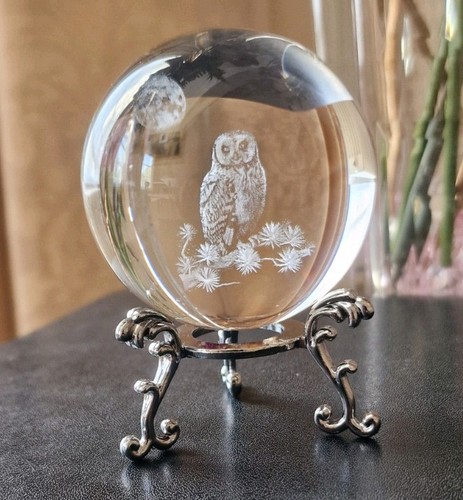 Laser etched owl - 3d,