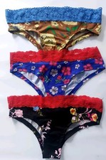 VICTORIA SECRET Ladies 3 Pairs Floral Panties Lace Bikini Brief Underwear Large