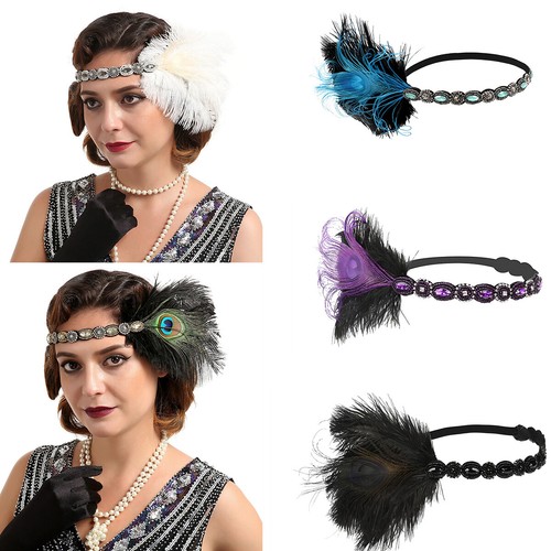 20s peacock gatsby headband - peacock,