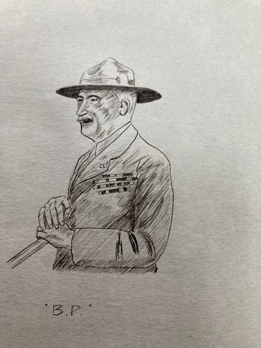 Vintage baden powell sketch - vintage,