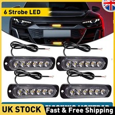 4PCS 12V 24V 6 LED Amber Strobe Flashing Recovery Lightbar Truck beacon Lights