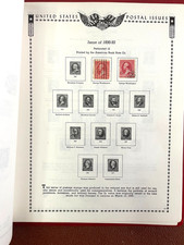 Minkus All American Stamp Album Pages 1847 to 1970 with stamps in red album