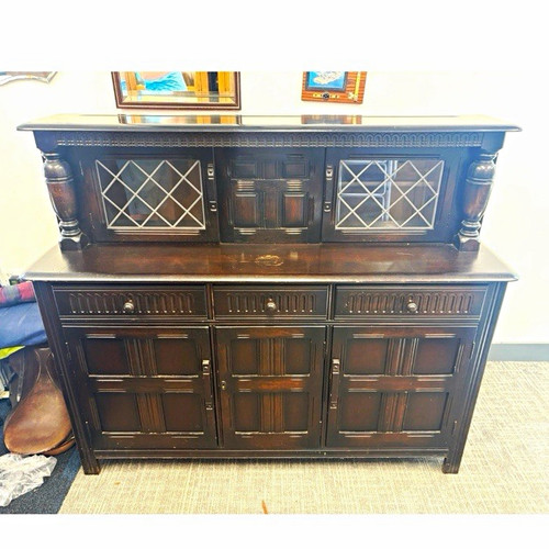 Vintage dark oak welsh dresser - dark,