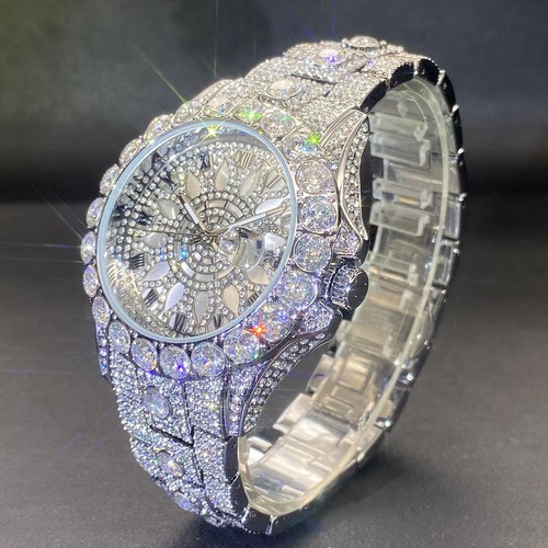 Men iced out bling - iced, watch