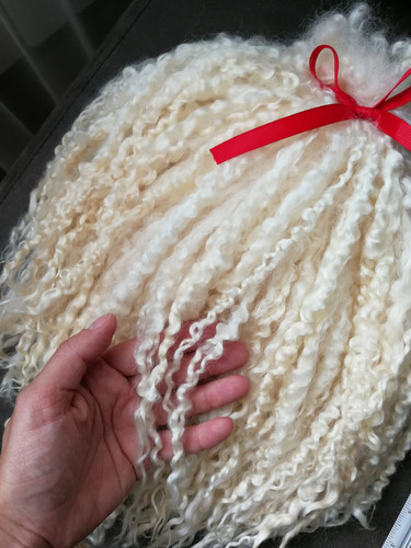 Organic washed mohair - washed, for