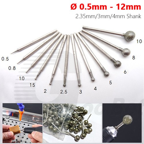 12mm diamond round burr - 0.5-12mm,