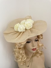 Cream Fascinator Saucer Wedding Hat Disc Ascot Races Church Formal Hatinator