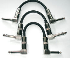  3 X 18cm HAND BUILT STUDIO QUALITY RIGHT ANGLE  PATCH LEADS FOR GUITAR