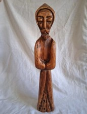 Hand Carved Medieval Monk Figure, Ecclesiastical,  Church, Antique