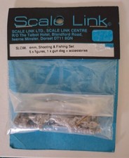  4MM  FIGURES SCALE LINK SLC98 SHOOTING & FISHING SET,  UNOPENED, CAST METAL
