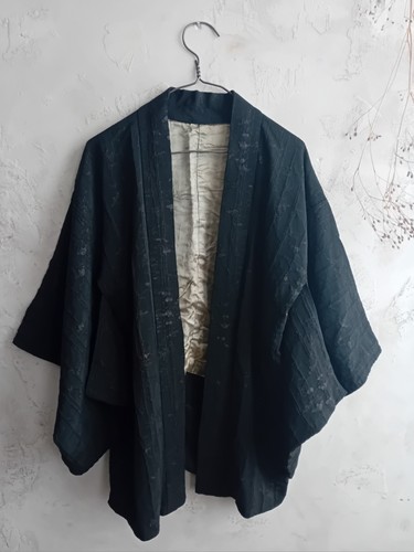 Vintage kimono black brocade - vintage,