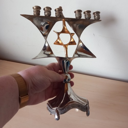 Two toned metal menorah - toned,