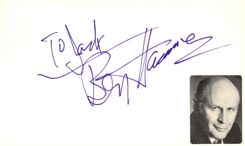 Ben hammer signed auto 3x5 - ben,