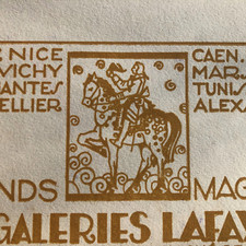Antique Art Deco Galeries Lafayette Desk Blotter Blotting Paper Pad Desktop 1920