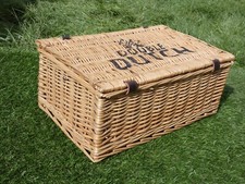 FM Picnic Hamper Wicker Basket Double Dutch Storage Decor Christmas Present Box