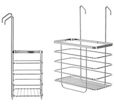 Croydex Rust Free Hook Over Shower Screen Basket Caddy Bathroom Chrome Plated UK