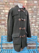 Tommy Hilfiger Duffle Coat Mens Kharki Premium Lined Long Trench 35% Wool   UK L