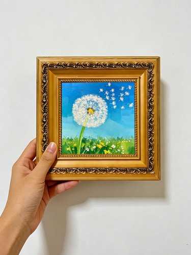 Flying seed dandelion meadow - flying,