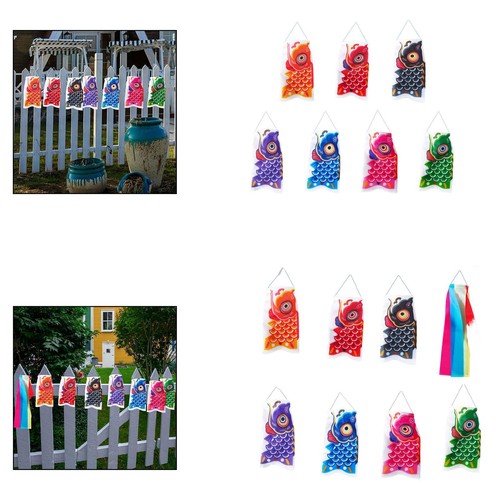 7pcs japanese carp flags - carp, fish