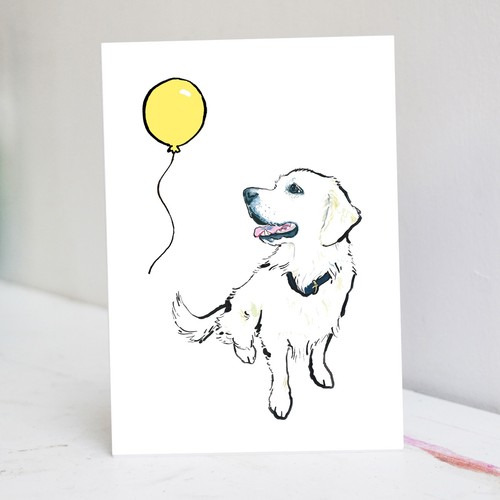 Golden retriever birthday card - birthday,