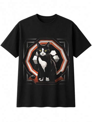 Greyscale tuxedo cat - tuxedo,