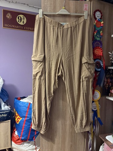 Beige elasticated waist - elasticated,