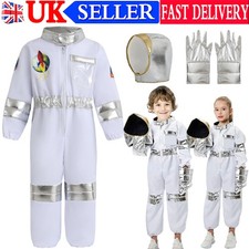 Kids Astronaut Costume NASA Space Suit Boys Girls Halloween Cosplay Outfit 4-12Y