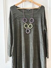 Oska Textured Jersey Olive Green Swing Dress/ Top Size 1 (12/14)