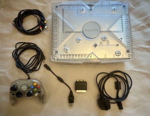 Xbox original crystal console - original,