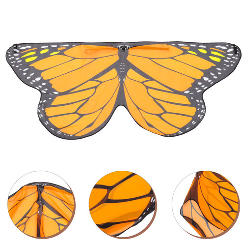 Orange chiffon butterfly wings - orange,
