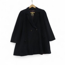 Vintage Mansfield Coat UK 16 Blue Wool Cashmere Mid Length Jacket Preloved