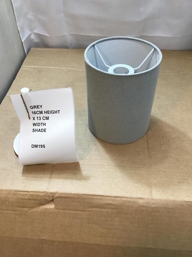 Grey drum lampshade - grey, 13cm