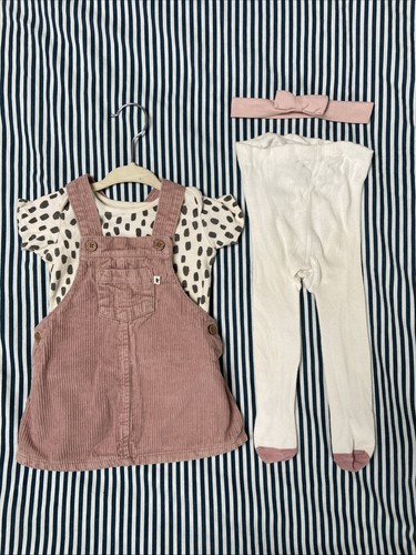 Next pink girls dungaree dress - pink,