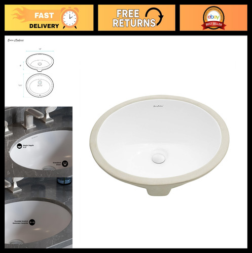 Oval under mount bathroom - 18",
