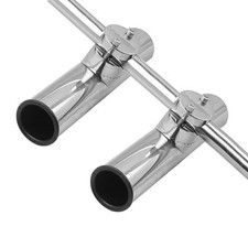 2X Boat Fishing Rod Holder Clamp-on 7/8"-1" Rail Mount 316 Stainless Steel NEW