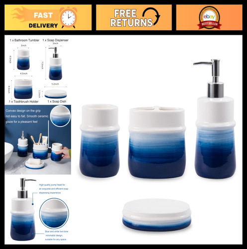 Navy blue piece ceramic - 4-piece,