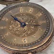 Antique 9ct gold pocket watch , Original Case , Working Condition , 34.9 gr