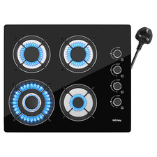 60cm gas hob burners black - 60cm,