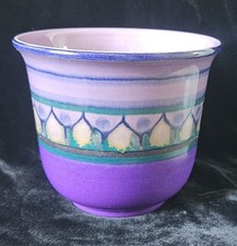 MidCentury Small Ceramic Planter Purples Flora Gouda Holland hand decorated Lila