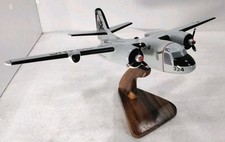 Grumman S2 Tracker 33cm Wingspan Wooden Desktop Model Aircraft & Stand See Descr