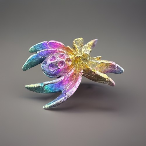 Bismuth crystal spider carving - crystal,