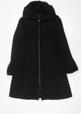 Zara Women Black Wool Hooded