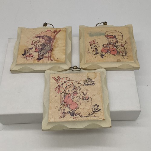 Lot wooden homco wall art - wooden,