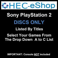 Sony PlayStation 2 PS2 Discs ONLY Select Your Games from Drop Down 0-9, A-C List
