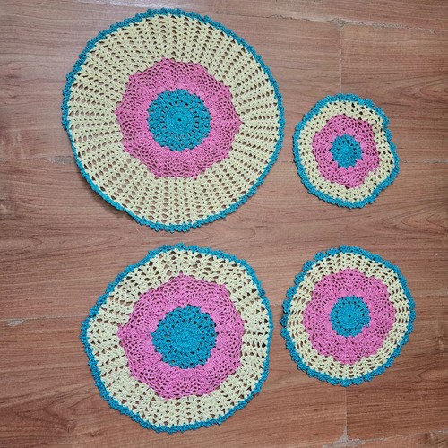 4pc handmade crochet - handmade, lace