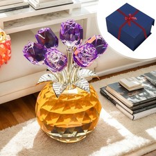 Crystal Rose Flower Figurine