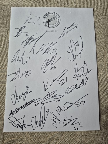 Signed a gateshead - signed, on