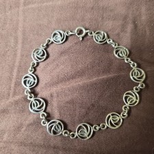 Sterling Silver Rene Macintosh 1910s Style Roses BraceletFiligree 925 Small Scot